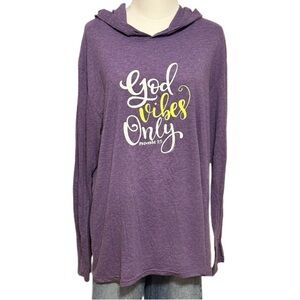 God Vibes Only Purple Lightweight Hoodie – Size XL